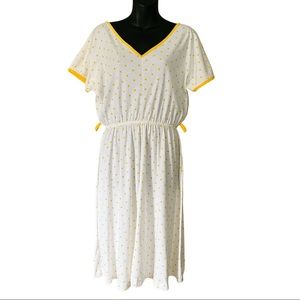 WHITE AND  YELLOW DRESS MIDI